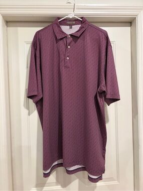 Peter Millar Men's Polo in Mauve with Subtle Pattern